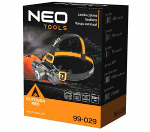 Neo Tools 99-029 Fejlámpa+zseblámpa 2az1-ben tölthető USB 2000lm CREE XHP50.2 LED 20W